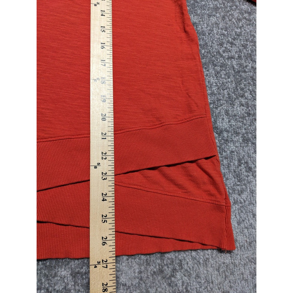 Coldwater Creek Top Women Size PXL Orange Layered Hem Long Sleeve Round Neck - Picture 11 of 12